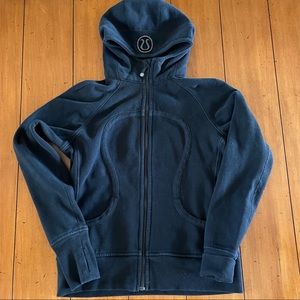 Lululemon black hooded zip up sweatshirt, size 10